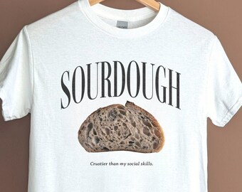 Sourdough Bread Graphic T-Shirt, Retro Baking Tee, Bootleg, Funny Food shirt, Gift for Baker, Unisex
