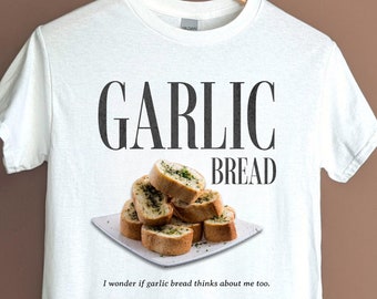 T-shirt grafica con pane all'aglio, maglietta retrò, bootleg, regalo per gli amanti del cibo, unisex