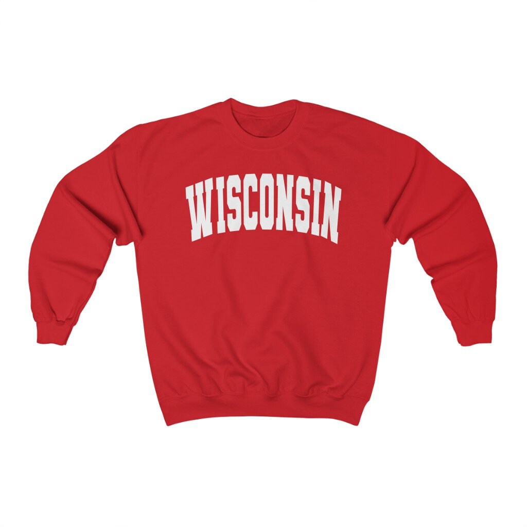 Wisconsin Crewneck sweatshirt Wisconsin Badgers College | Etsy