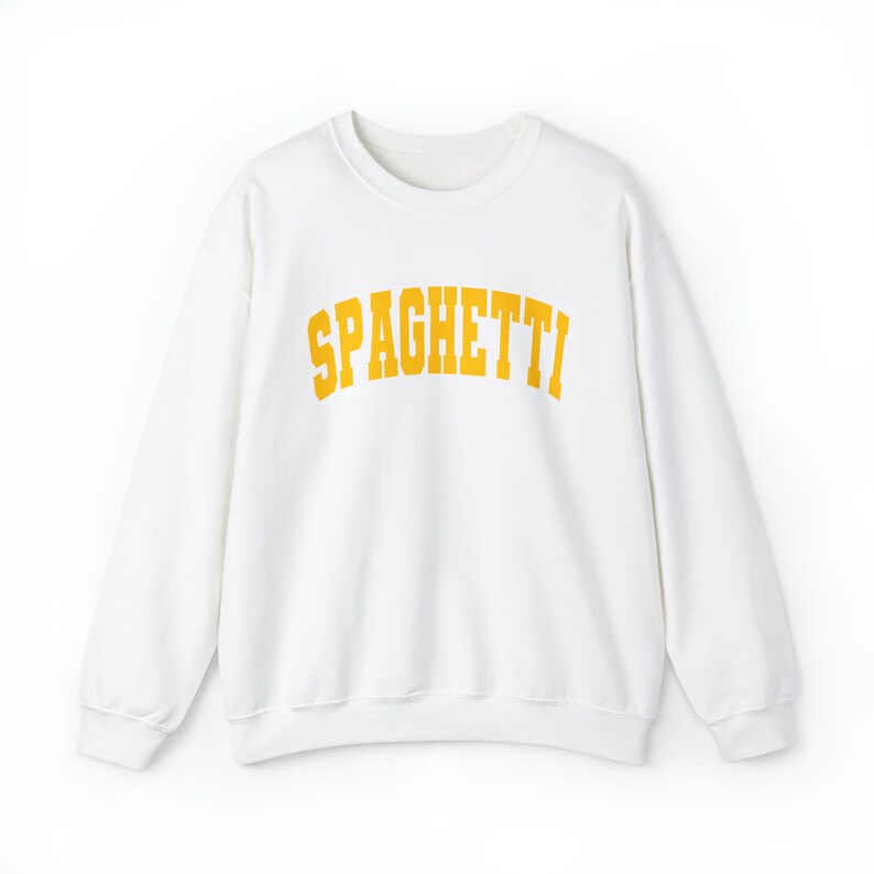 Spaghetti Crewneck sweatshirt | Pasta gift | Italian Travel shirt | Funny food sweatshirt | Unisex White