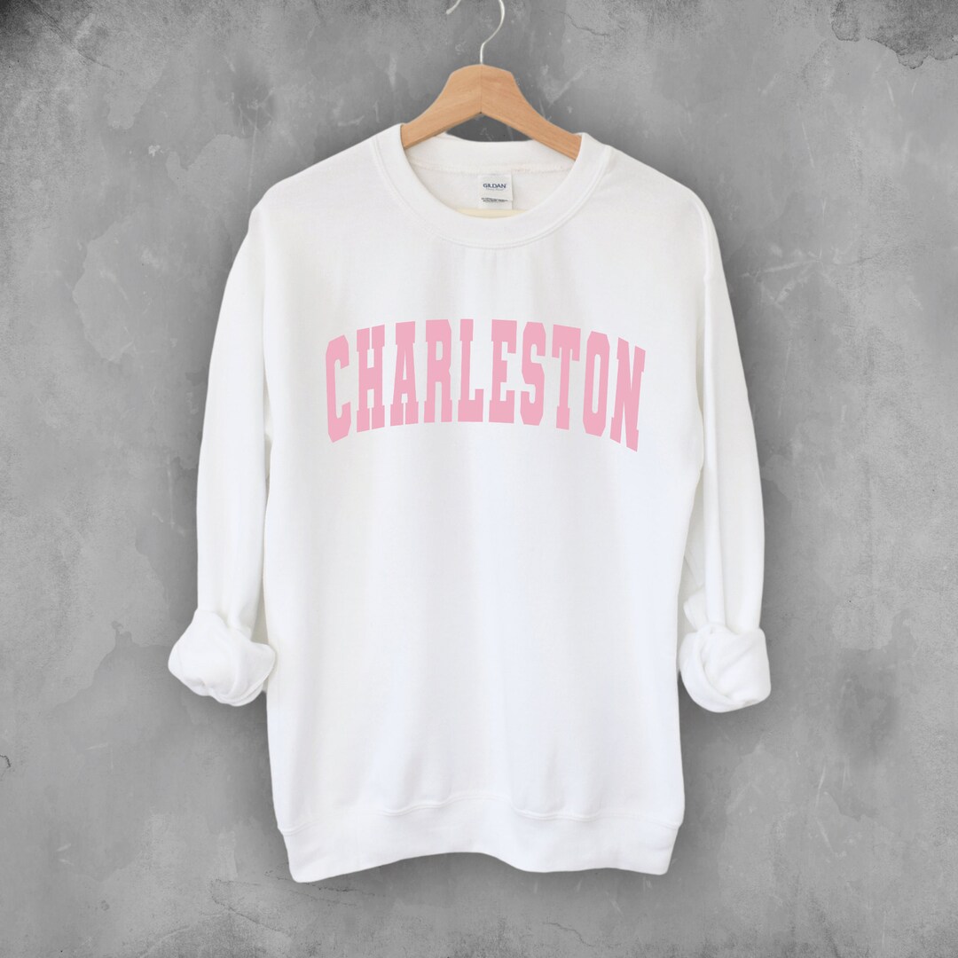 Vintage Charleston cheetahs pink sweatshirt
