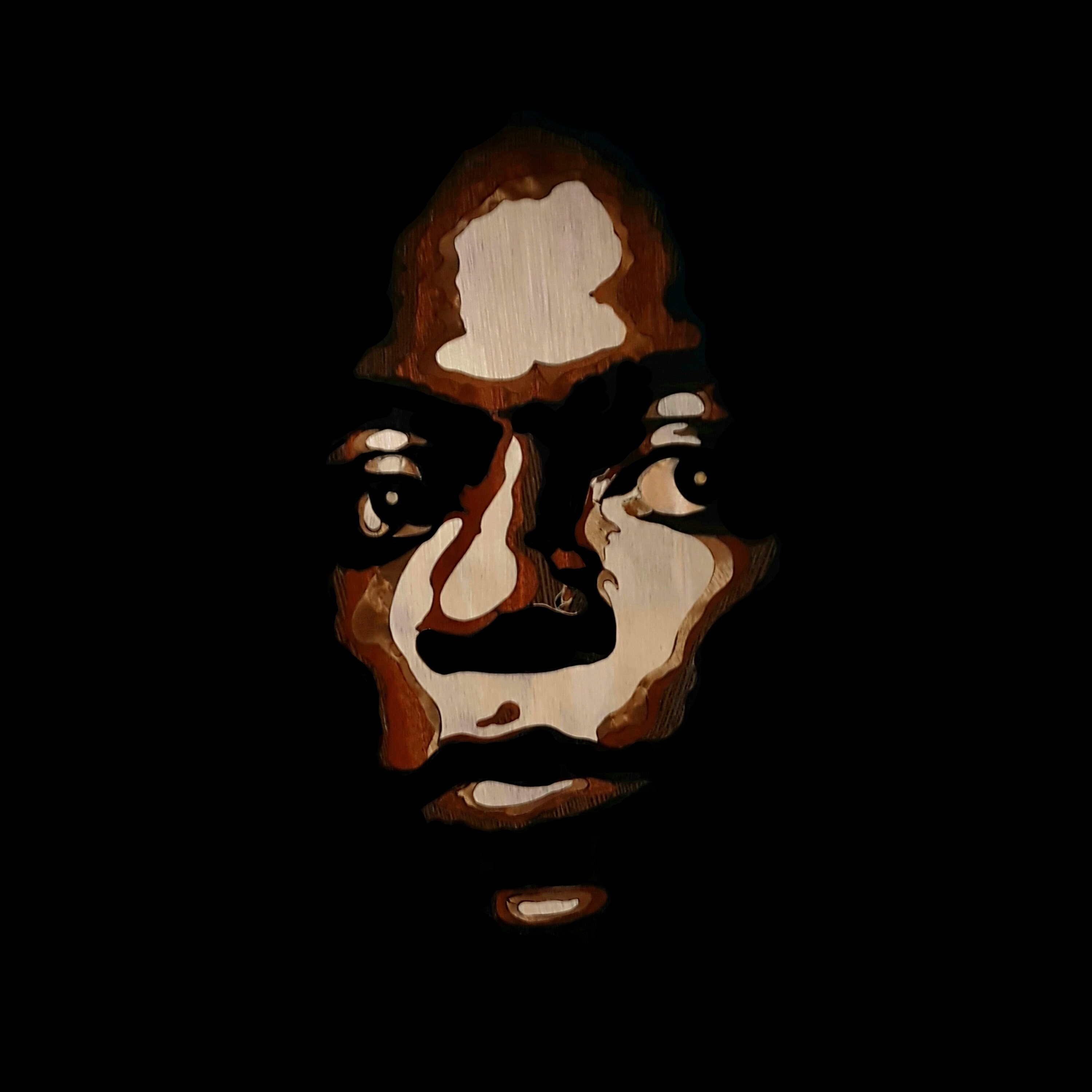 Miles Davis - Marqueterie Miles Portrait en Bois Fait à La Main