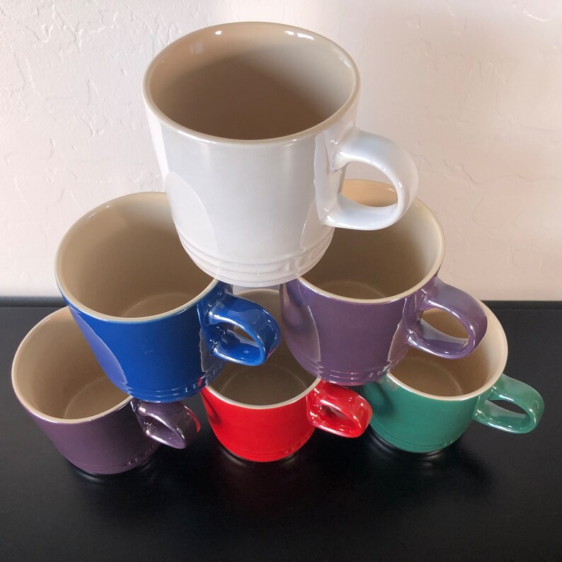 LE Creuset Pearlized 350ml Mixed Color Mugs Sold Individually Made in