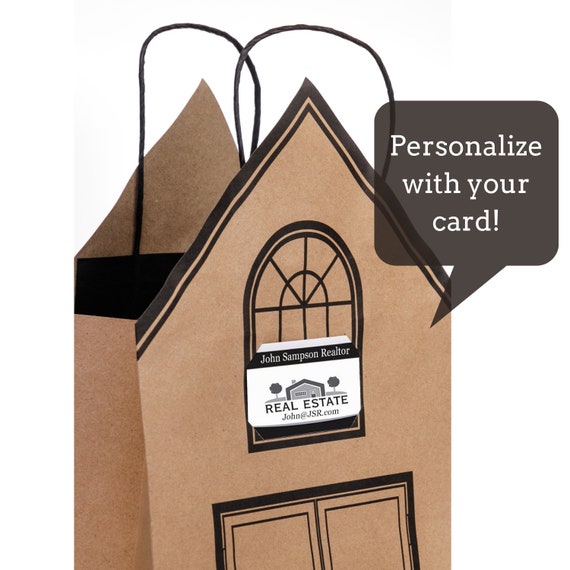  Welcome Home Bags - House-Shaped Gift Bags for New Home Gifts -  House Warming Gifts New Home, Real Estate Agent Supplies, Closing Gifts for  Home Buyers - Housewarming Gifts for New