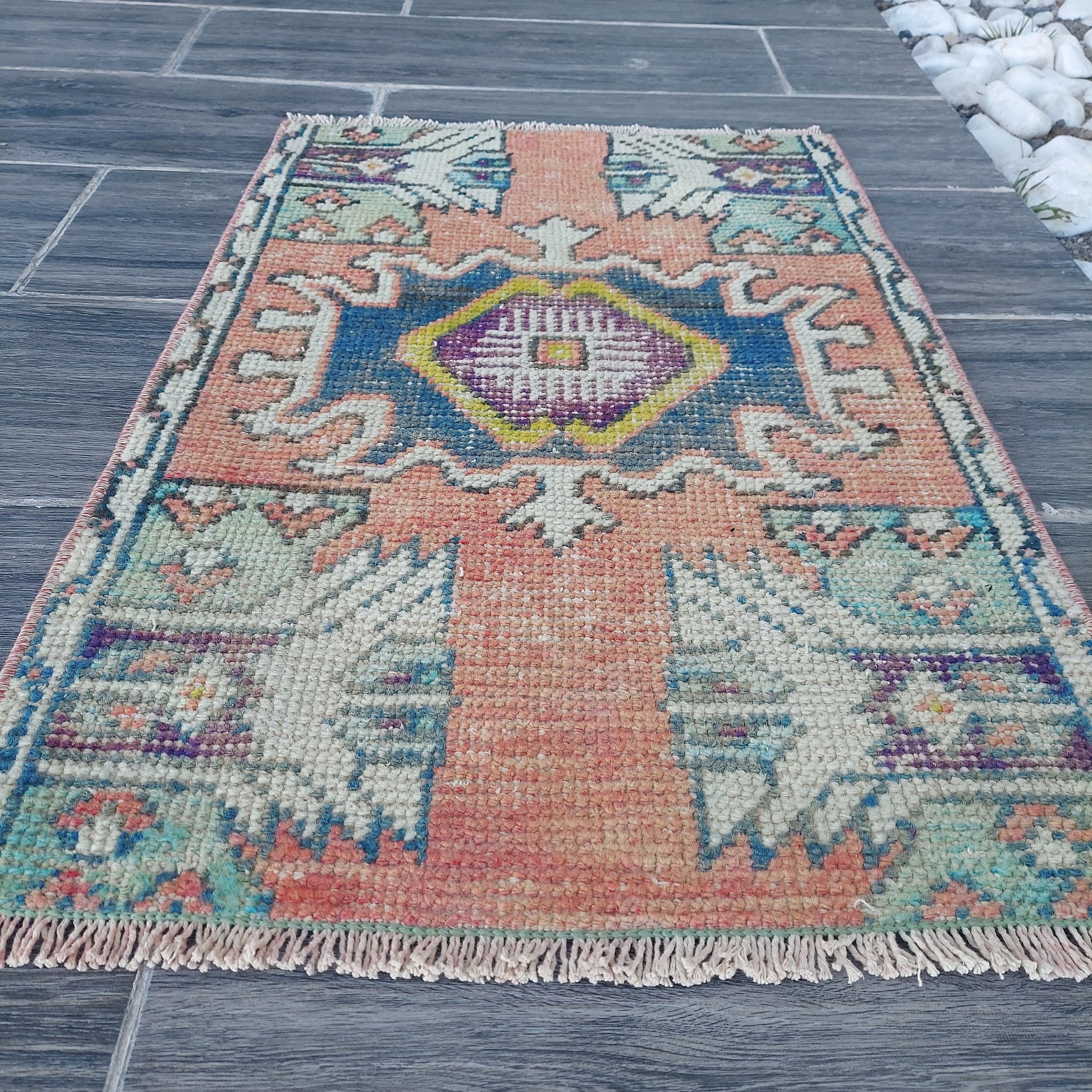 Great Colors Mini Rug , 1.61'' X 2.46'' Vintage Small Rug , Bathroom ...