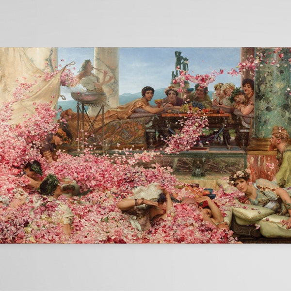 The Roses of Heliogabalus - Lawrence Alma-Tadema - English painter - Romantic art print - Boho - Printable DIY