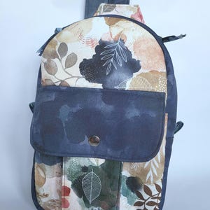 Bolso bandolera - Floral azul marino