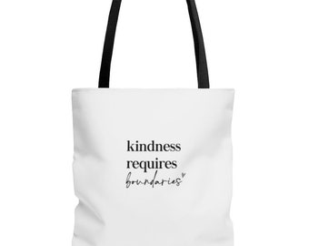 Boundaries | Quote Tote Bags | Inspirational Gifts for Women | Minimal Tote bag | Motivational Gifts | Inspirational Quotes for Women