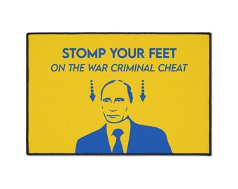 Stomp Feet Floor Mat | Fuck Putin Heavy Duty Entry Non Slip Mat, Vladimir Putin Sucks, Support Ukraine Doormat | Entry Rug