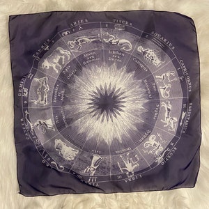 Zodiac Sheer Altar Cloth | Tarot Cloth, Altar Décor, Altar Table | Manifestation Ritual | Witchy Gift | Witchy Accessories | Witchy Fashion