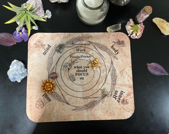 Charm Casting Mat- Focus: Charm Reading, Charmancy, Divination Board, Tarot, Divination Tools, Charm Casting Mat