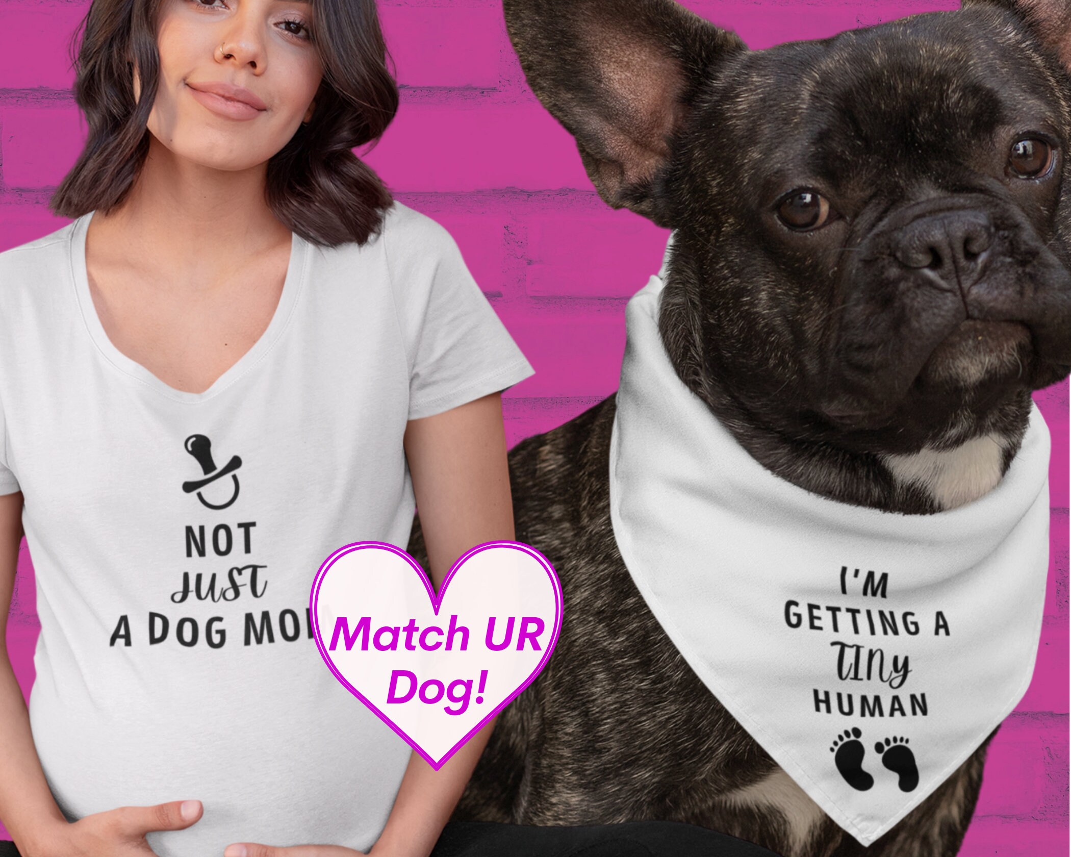 Pregnancy Announcement shirt Dog Lover Shirt SET Matching Etsy