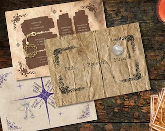3 Set Charm Casting Sheets + Free Guide: Charm Reading, Charmancy, Divination Board, Tarot, Divination Tools, Charm Casting Mat