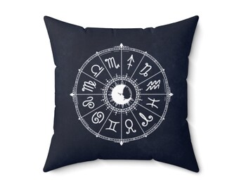 Zodiac Pillow | Witch House, Stars Home, Witch Décor, Galaxy Home, Galaxy Bedroom, Witchy Bedroom, Mystic Room, hippie room, horoscope