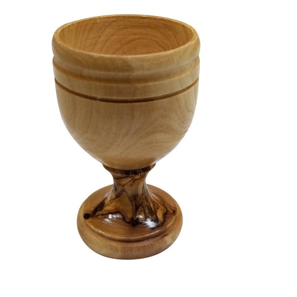 Small 2.75 Inch Bethlehem Olive Wood Communion Wine Cup from Jerusalem the Holy Land