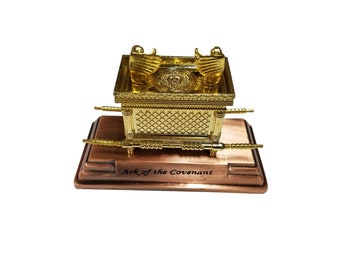 Small Gold Plated Ark of the Covenant Replica Figurine from the Holy Land