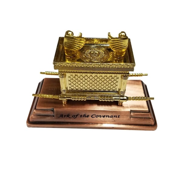 Small Gold Plated Ark of the Covenant Replica Figurine from the Holy Land