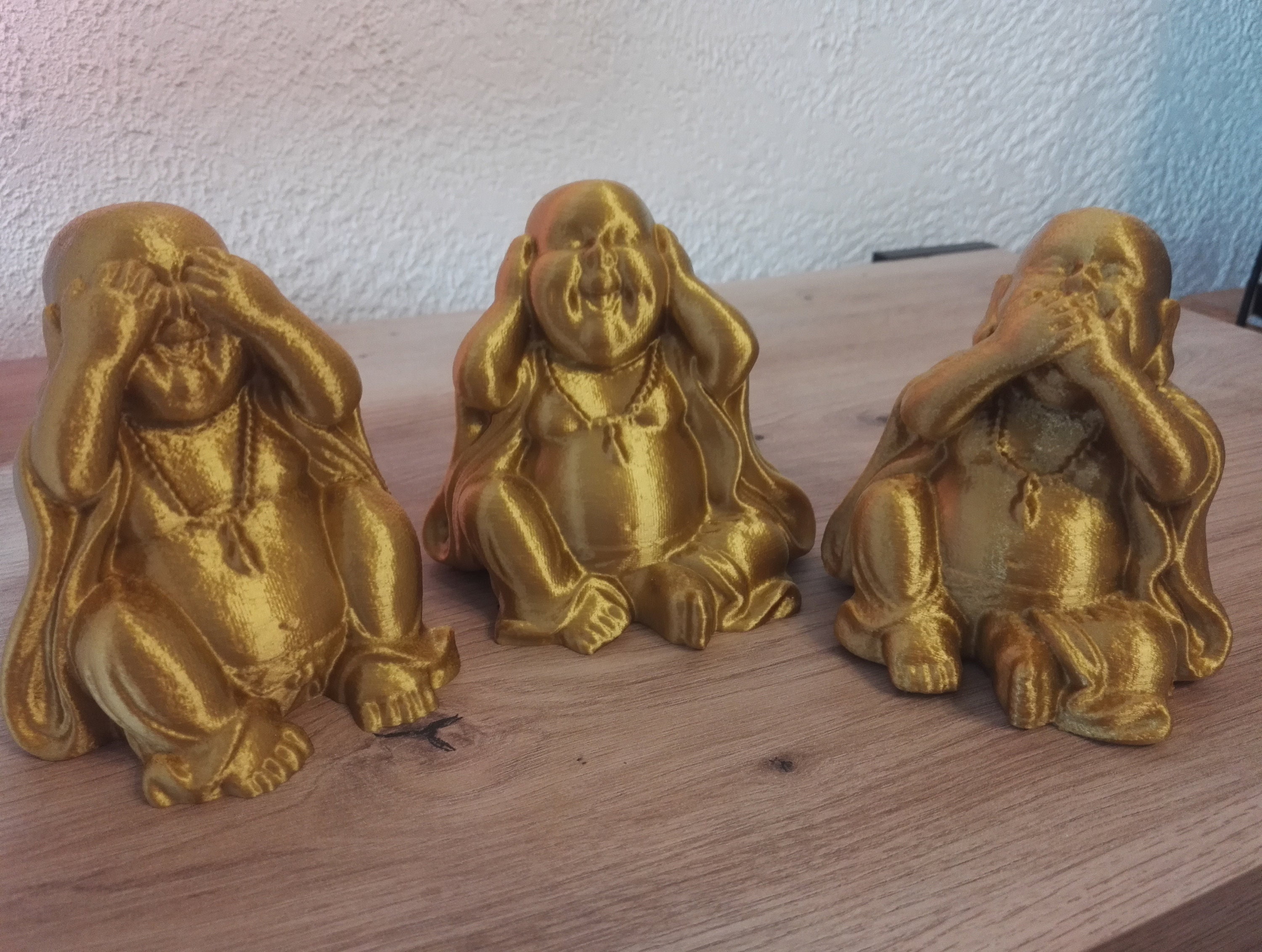 3 Bouddhas de La Sagesse en Impression 3D Fait Maison Pour Décoration