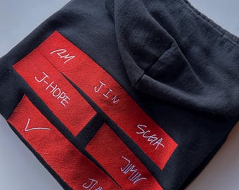 Embroidered oversize zip hoodie - Bangtan world tour