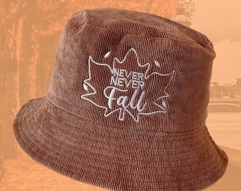 Embroidered Bucket hat - Autumn Leaves