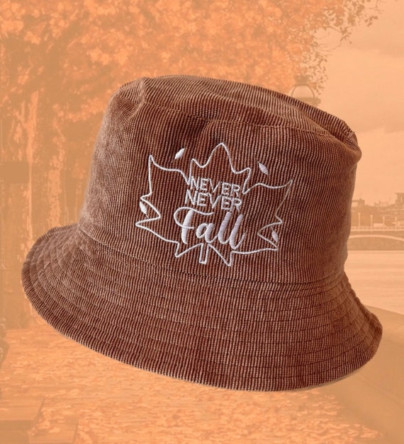 Brown Bucket Hat with Embroidered Text Embroidered Bucket Hat With Text, Logo, Personalized Vintage  main image 3