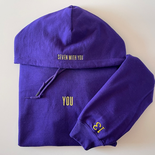 Embroidered Sweatshirt Hoodie - You by Jimin