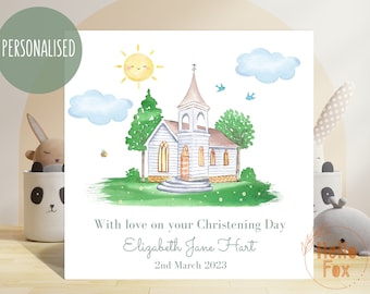 Personalised Christening Baptism Naming Day Card. Any Name and Wording.