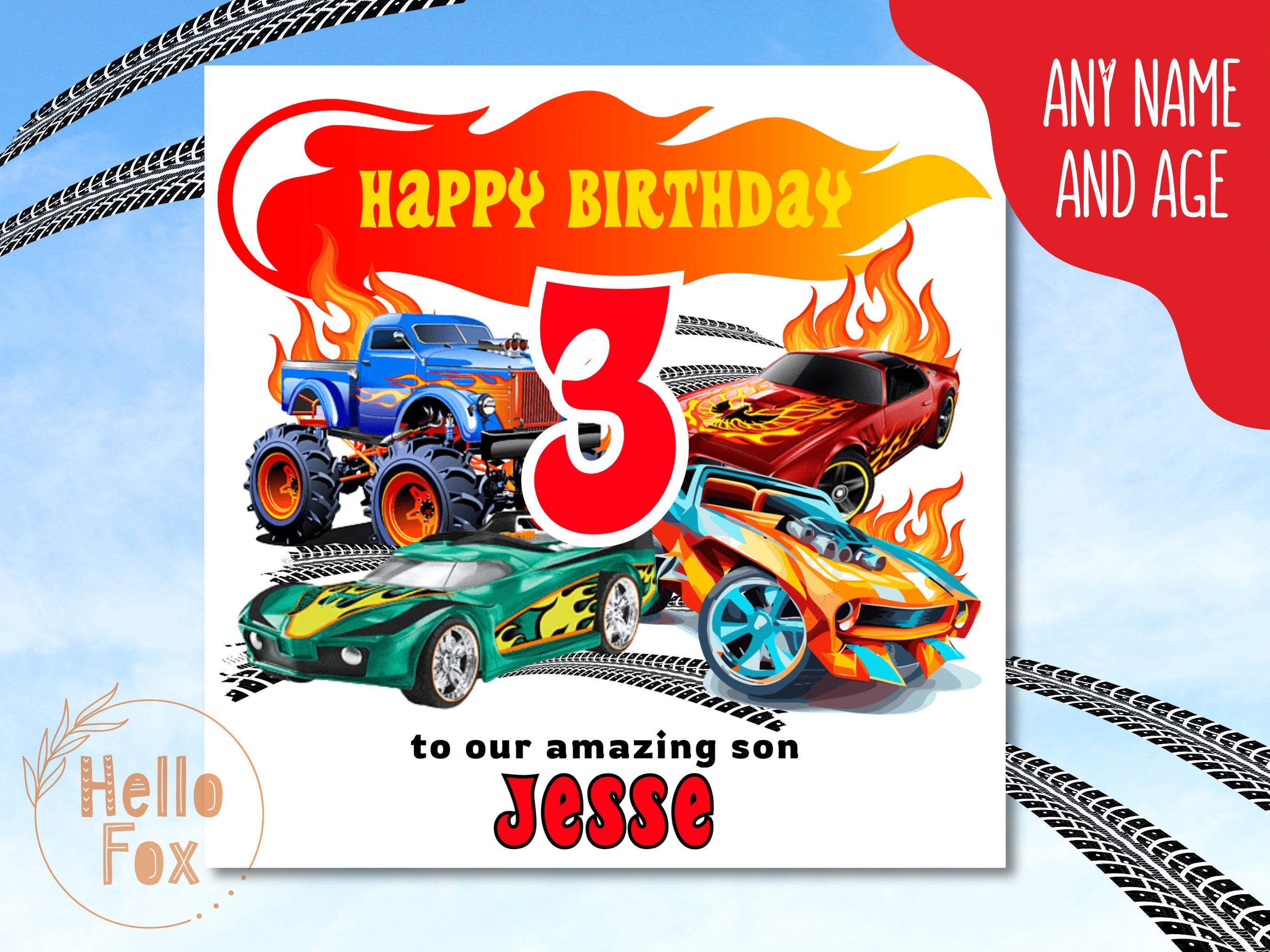 Hot Wheels Birthday Card - Etsy UK