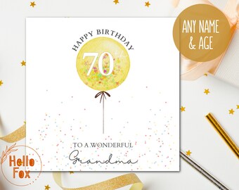 Personalised Confetti Birthday Card. 18th, 21st, 30th, 40th, 50th, 60th, 65th. Special Birthday Card. Age Card. Any Name. Any Age.