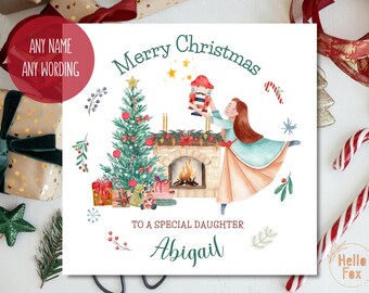Nutcracker Personalised Christmas Card. Any name & wording.  Son. Grandson. Brother. Sister. Granddaughter. Daughter.