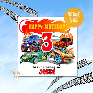 Hot Wheels Birthday Card - Etsy UK
