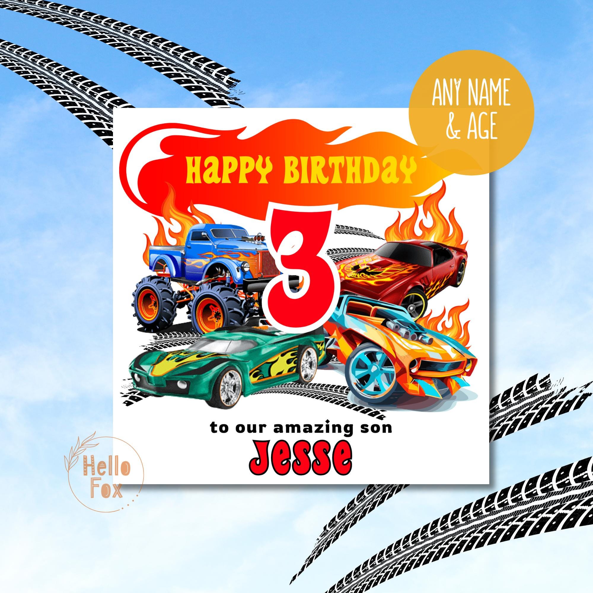 Hot Wheels Birthday Card - Etsy UK