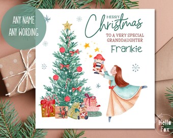Personalised Nutcracker Christmas Card. Any names & wording.  Son. Grandson. Brother. Sister. Granddaughter. Daughter.