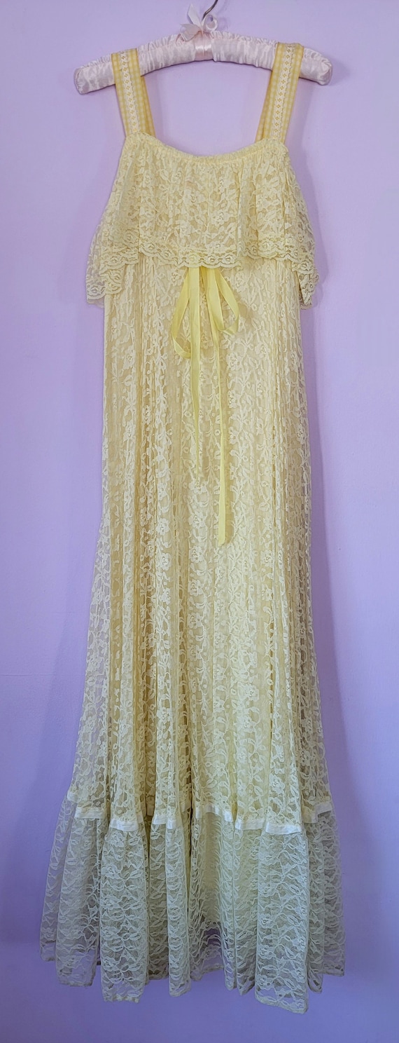 Handmade Vintage 1960s Lace Maxi Dress - image 6