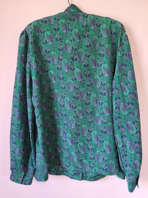 Rrrruss Vintage 1980's Paisley Blouse With Lavall… - image 7