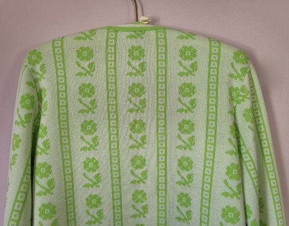 Montgomery Ward Vintage 1970's Lime Green Floral … - image 4