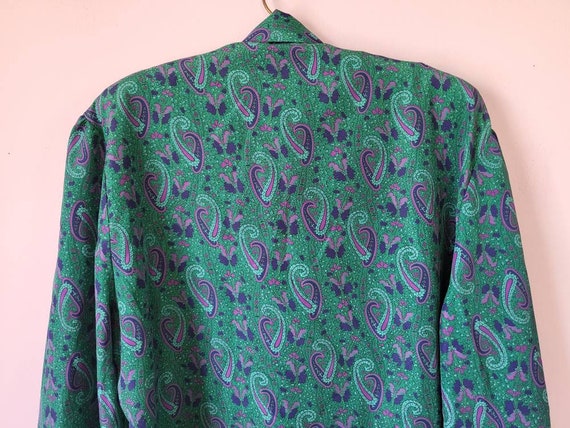 Rrrruss Vintage 1980's Paisley Blouse With Lavall… - image 4