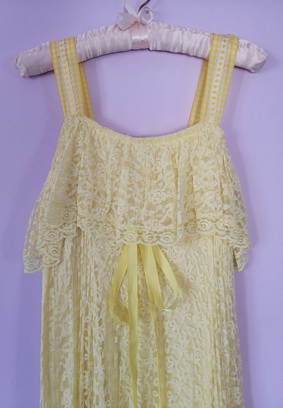 Handmade Vintage 1960s Lace Maxi Dress - image 3