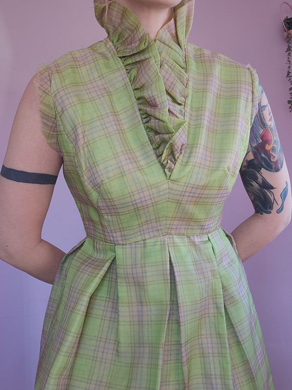 Handmade Vintage 1950s Plaid Party Dress - image 1