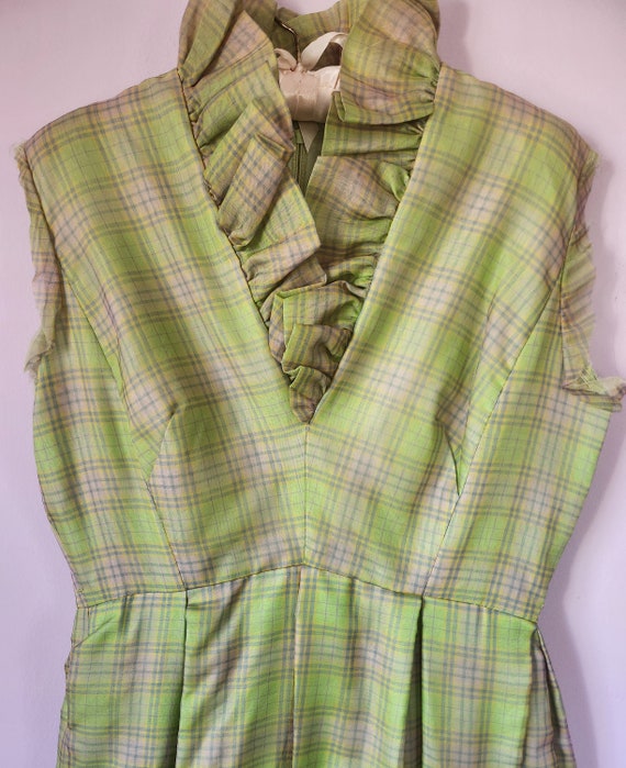 Handmade Vintage 1950s Plaid Party Dress - image 5