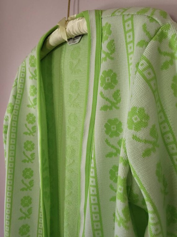 Montgomery Ward Vintage 1970's Lime Green Floral … - image 7