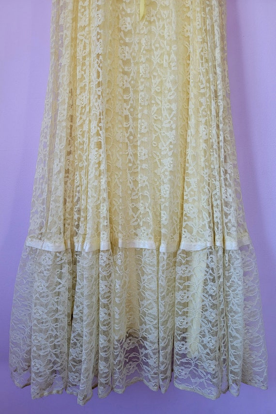 Handmade Vintage 1960s Lace Maxi Dress - image 8