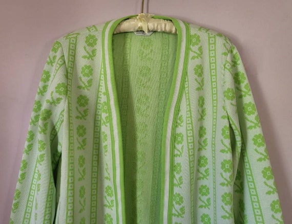 Montgomery Ward Vintage 1970's Lime Green Floral … - image 3