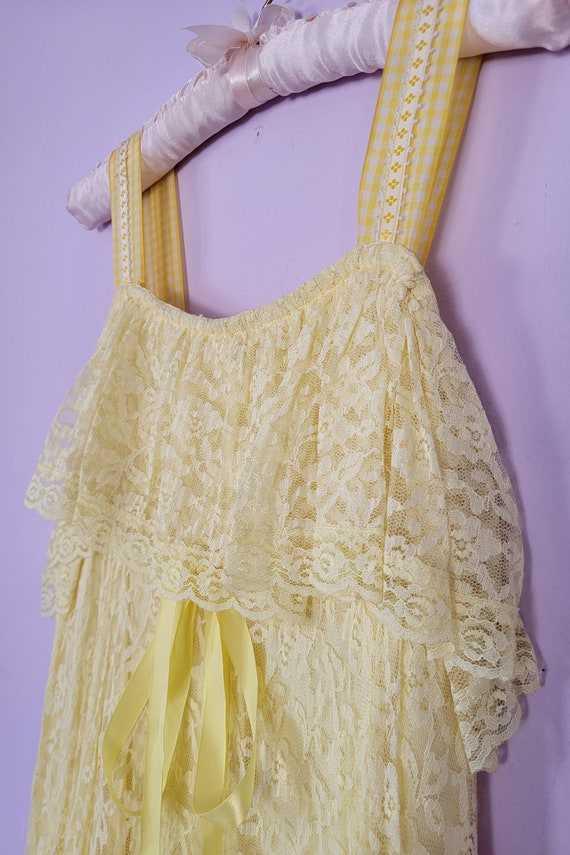 Handmade Vintage 1960s Lace Maxi Dress - image 5