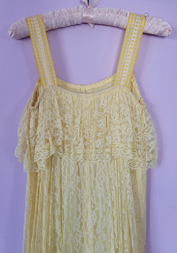 Handmade Vintage 1960s Lace Maxi Dress - image 4