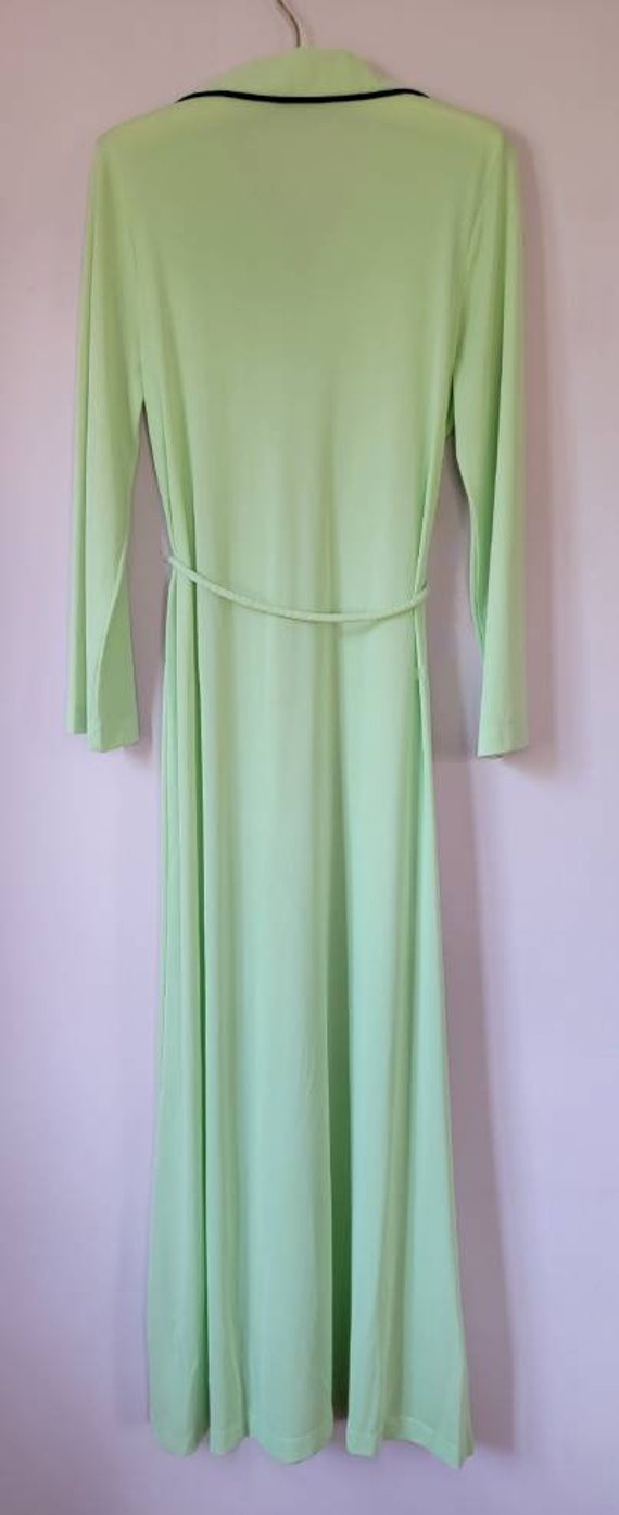 Vassarette Vintage 1970's Mint Green Zip Up Robe - image 4