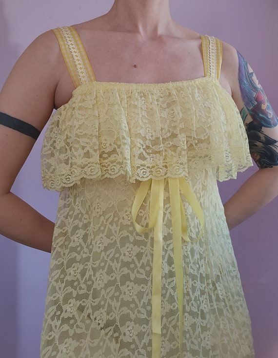 Handmade Vintage 1960s Lace Maxi Dress - image 2