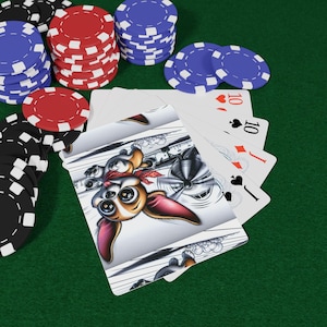 Cartas de pôquer, design engraçado de cachorrinho de desenho animado, presente fofo para amantes de animais, baralho exclusivo, suprimentos para noite de jogos, conjunto de cartas de baralho