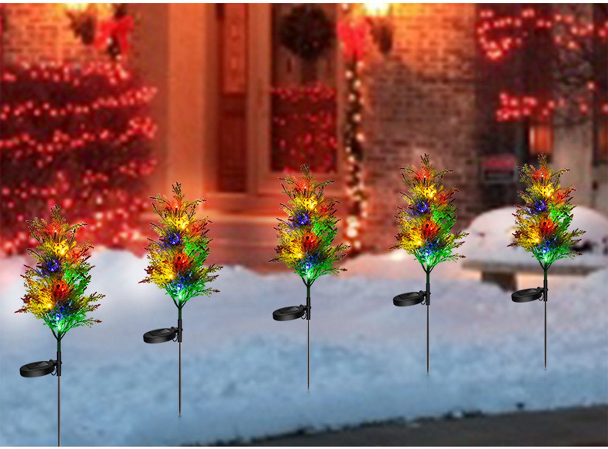 Solar Garten Licht Baum 2 Paar Outdoor LED Stumpenlicht Etsy