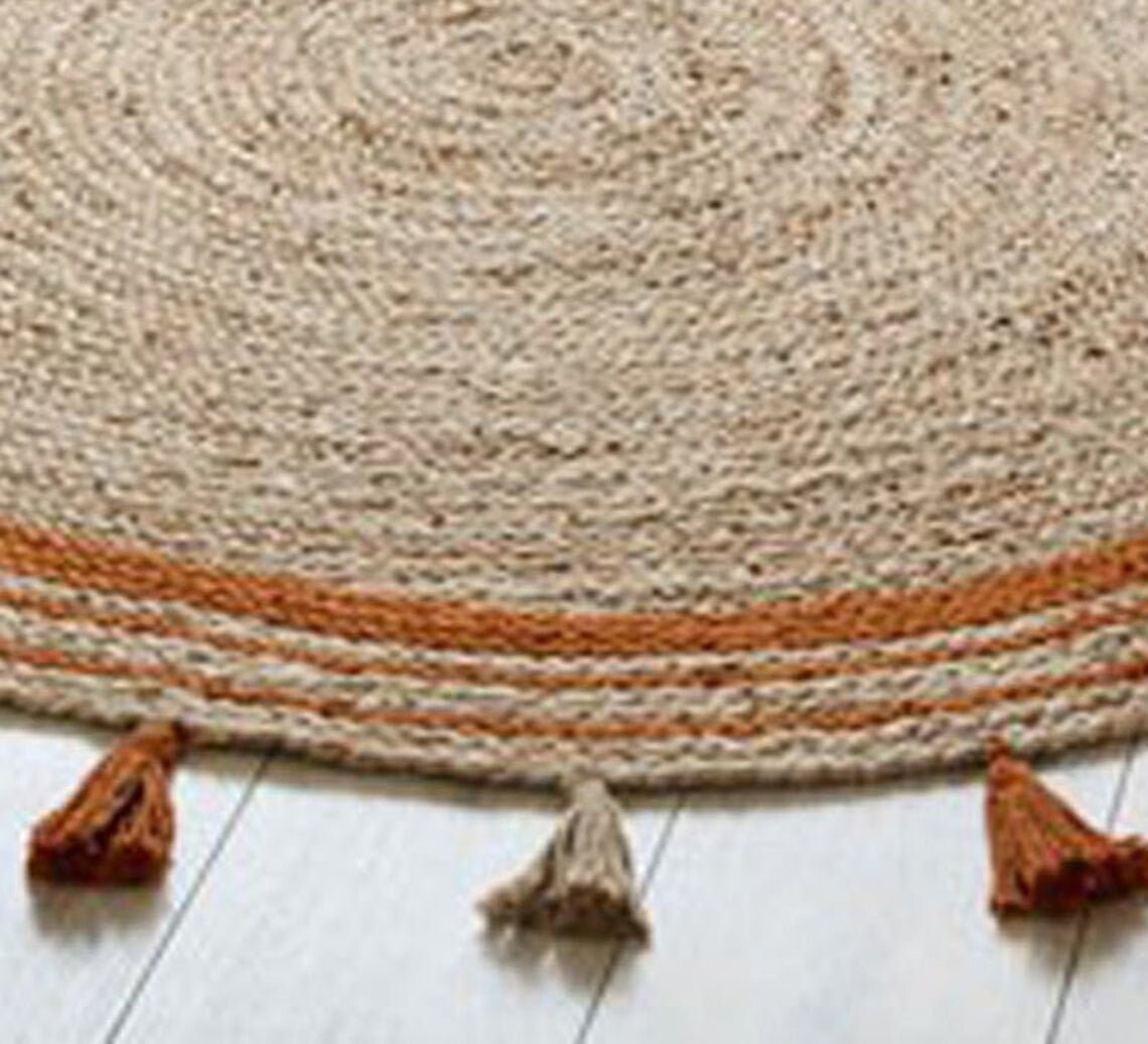Indian Hand Woven Round Rug Round Yoga Mat Bohemian Round Rug Etsy